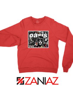 Oasis Band Collage Red Sweatshirt