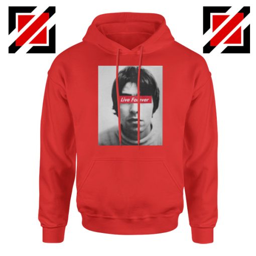 Oasis Band Live Forever Red Hoodie