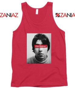 Oasis Band Live Forever Red Tank Top