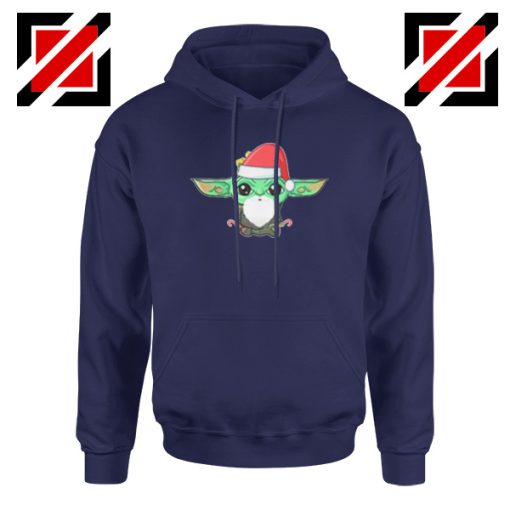 Santa Baby Yoda Navy Blue Hoodie