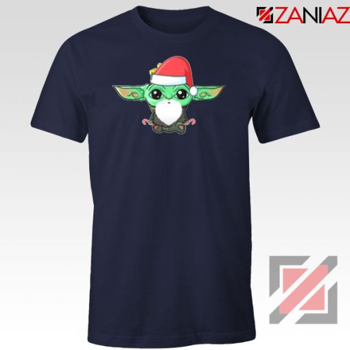 Santa Baby Yoda Navy Blue Tshirt