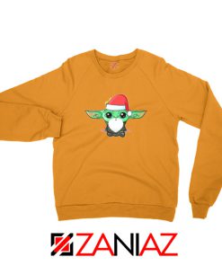 Santa Baby Yoda Orange Sweatshirt