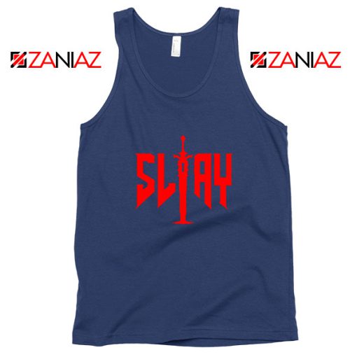 Slay Doom Navy Blue Tank Top