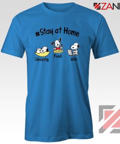 Snoopy Stay Home Blue Tshirt