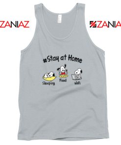 Snoopy Stay Home Sport Grey Tank Top