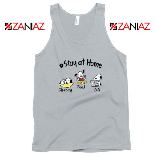 Snoopy Stay Home Sport Grey Tank Top