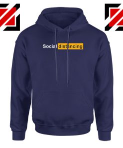 Social Distancing Pandemic Navy Blue Hoodie