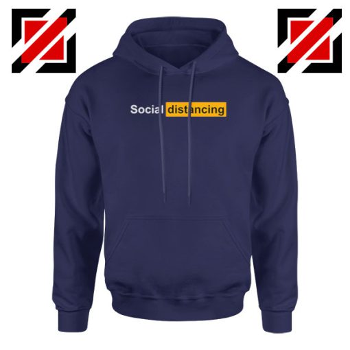 Social Distancing Pandemic Navy Blue Hoodie