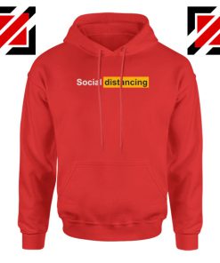 Social Distancing Pandemic Red Hoodie