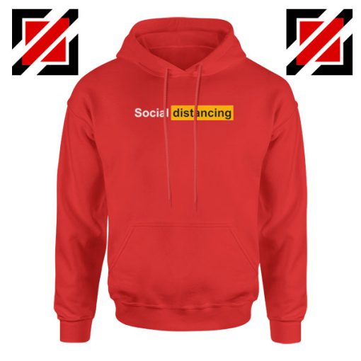 Social Distancing Pandemic Red Hoodie