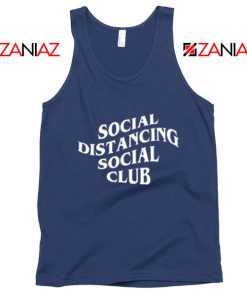 Social Distancing Social Club Navy Blue Tank Top