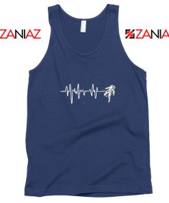 Space Heartbeat Astronaut Navy Blue Tank Top