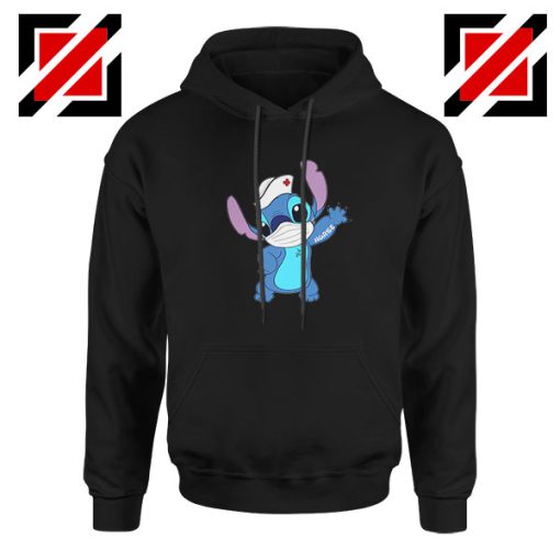 Stitch Nurse Black Hoodie