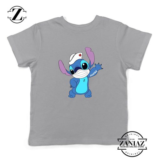 Stitch Nurse Sport Grey Kids Tshirt