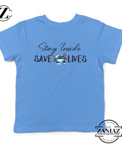 Stitch Social Distancing Light Blue Youth Tshirt