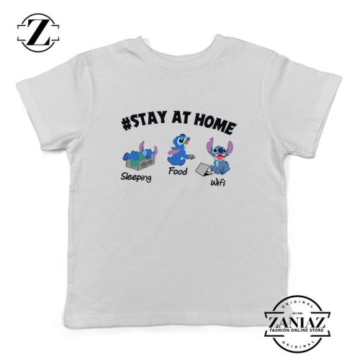 Stitch Stay At Home Kids Tshirt