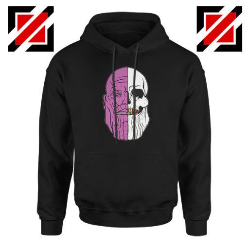 Thanos Face Half Skull Black Hoodie