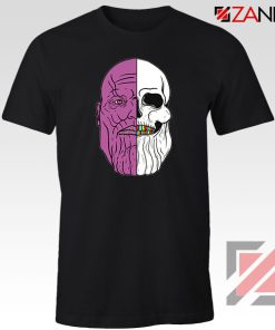 Thanos Face Half Skull Black Tshirt