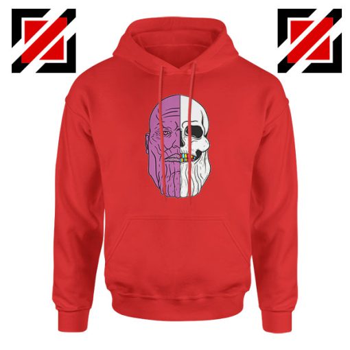 Thanos Face Half Skull Red Hoodie