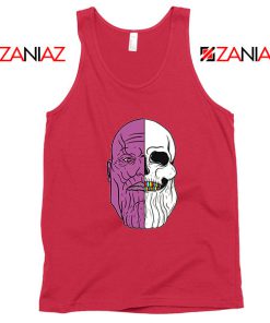 Thanos Face Half Skull Red Tank Top