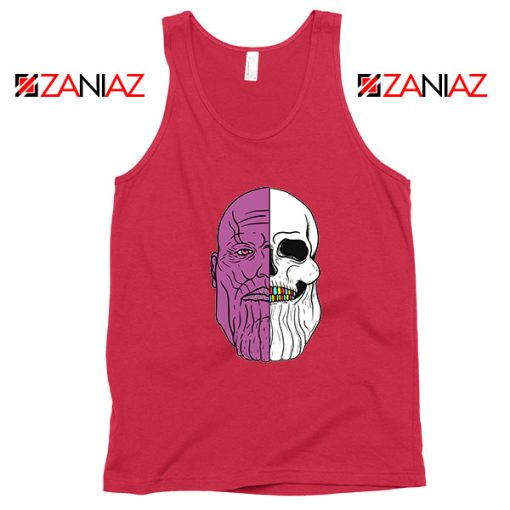 Thanos Face Half Skull Red Tank Top