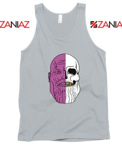 Thanos Face Half Skull Sport Grey Tank Top