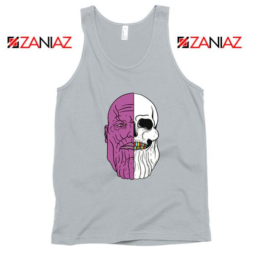 Thanos Face Half Skull Sport Grey Tank Top