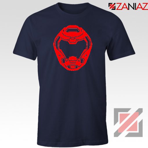 The Doom Marine Helmet Navy Blue Tshirt