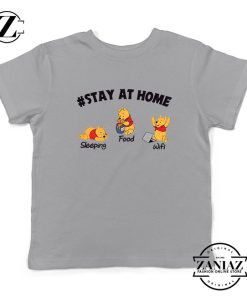 The Pooh Stay Home Sport Grey Kids Tshirt