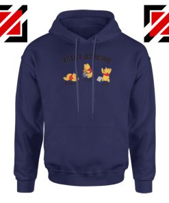 Winnie The Pooh Stay Home Navy Blue Hoodie