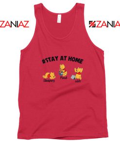 Winnie The Pooh Stay Home Red Tank Top