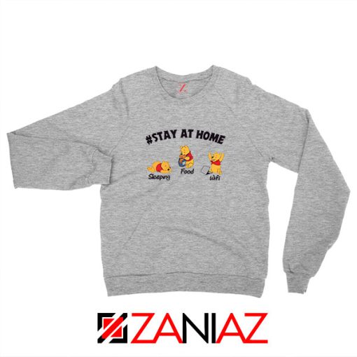 Winnie The Pooh Stay Home Sport Grey Sweatshirt