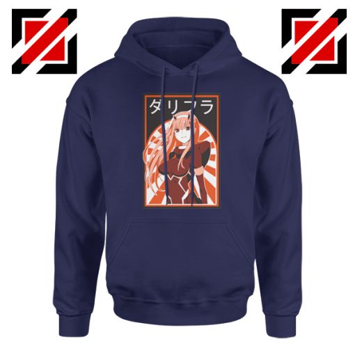 Zero Two Mural Navy Blue Hoodie