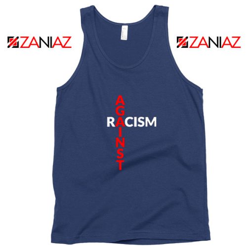 Against Racism Navy Blue Tank Top