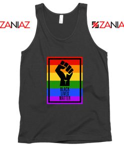 BLM Fist Rainbow Black Tank Top