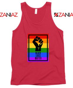 BLM Fist Rainbow Red Tank Top