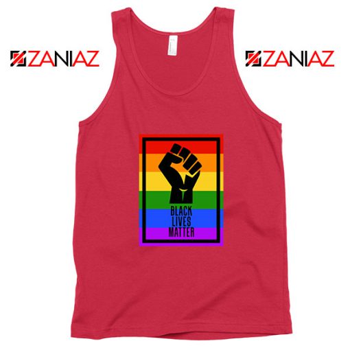 BLM Fist Rainbow Red Tank Top