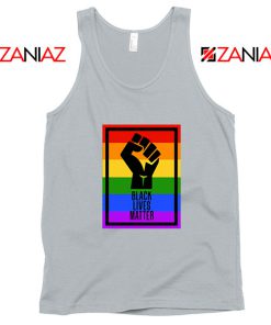 BLM Fist Rainbow Sport Grey Tank Top