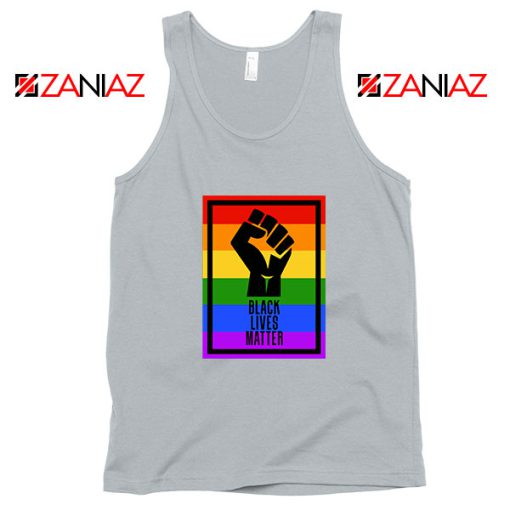 BLM Fist Rainbow Sport Grey Tank Top