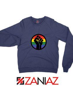 BLM LGBTQ Rainbow NAvy Blue Sweatshirt