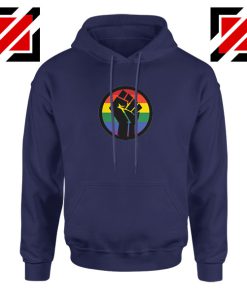 BLM LGBTQ Rainbow Navy Blue Hoodie