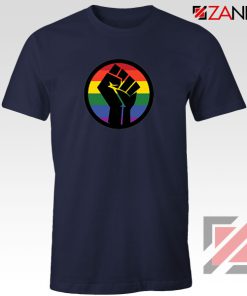 BLM LGBTQ Rainbow Navy Blue Tshirt