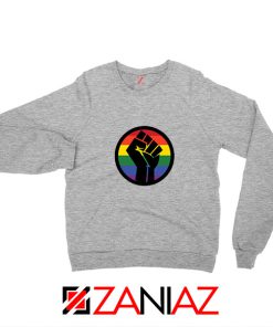 BLM LGBTQ Rainbow Sport Grey Sweatshirt