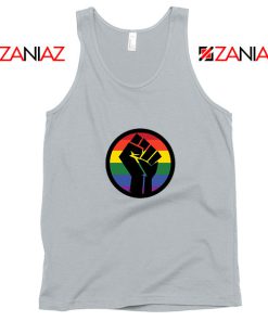 BLM LGBTQ Rainbow Sport Grey Tank Top