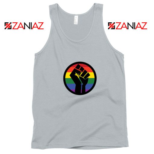 BLM LGBTQ Rainbow Sport Grey Tank Top