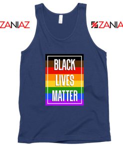 BLM POC Rainbow Navy Blue Tank Top