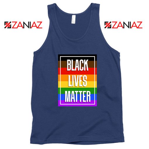 BLM POC Rainbow Navy Blue Tank Top