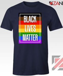 BLM POC Rainbow Navy Blue Tshirt