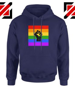 BLM Pride Rainbow Navy Blue Hoodie