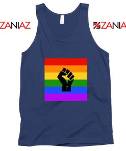 BLM Pride Rainbow Navy Blue Tank Top